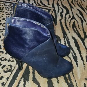 Elegant, Navy, Ankle Boots, Casual, Winter, Fur, Leather, Office, Fall, Luxury,